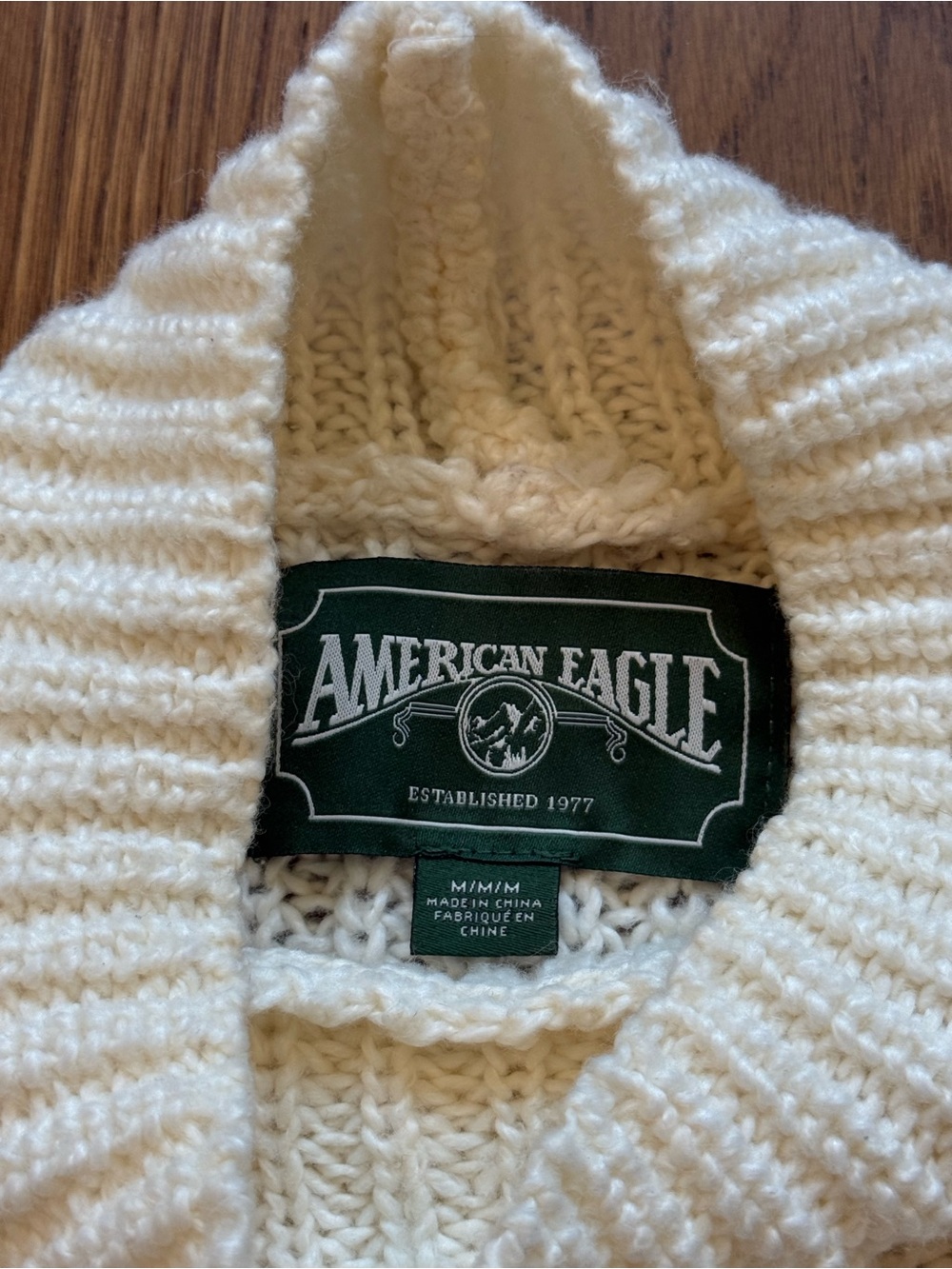 American Eagle oversized cream cable knit sweater - Picture 6 of 7